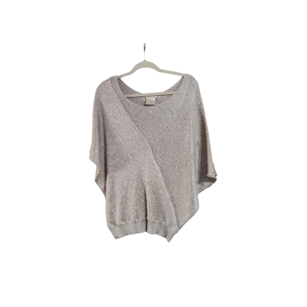 Matty M Silver Shrug Sweater with Dolman Sleeves